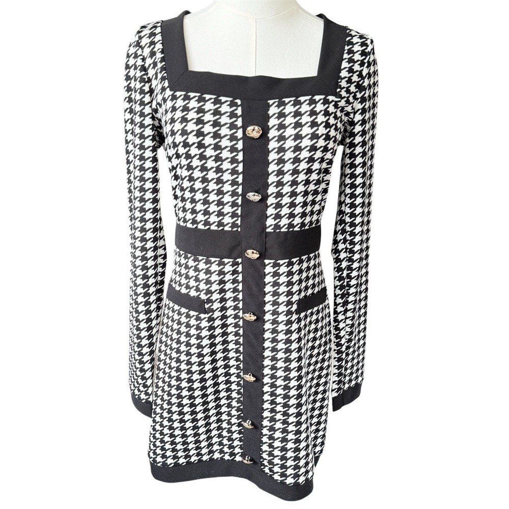 🕵🏼‍♀️ SHEIN Houndstooth Bodycon Dress sz L